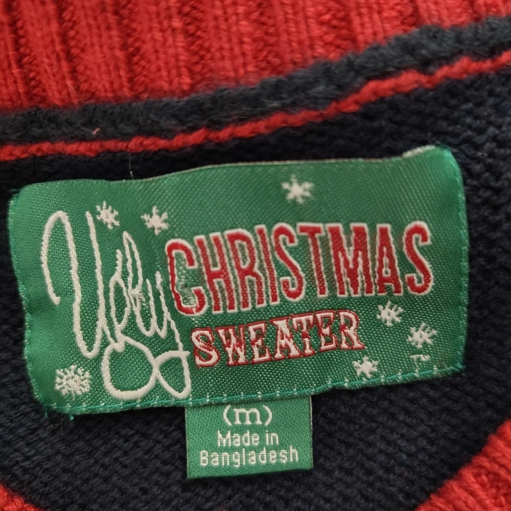 Ugly Christmas Sweater Golfing Santa Men's Pullover Size M Holiday Festive EUC